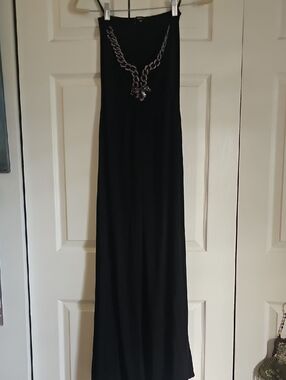 Sky Black Maxi Strapless Dress